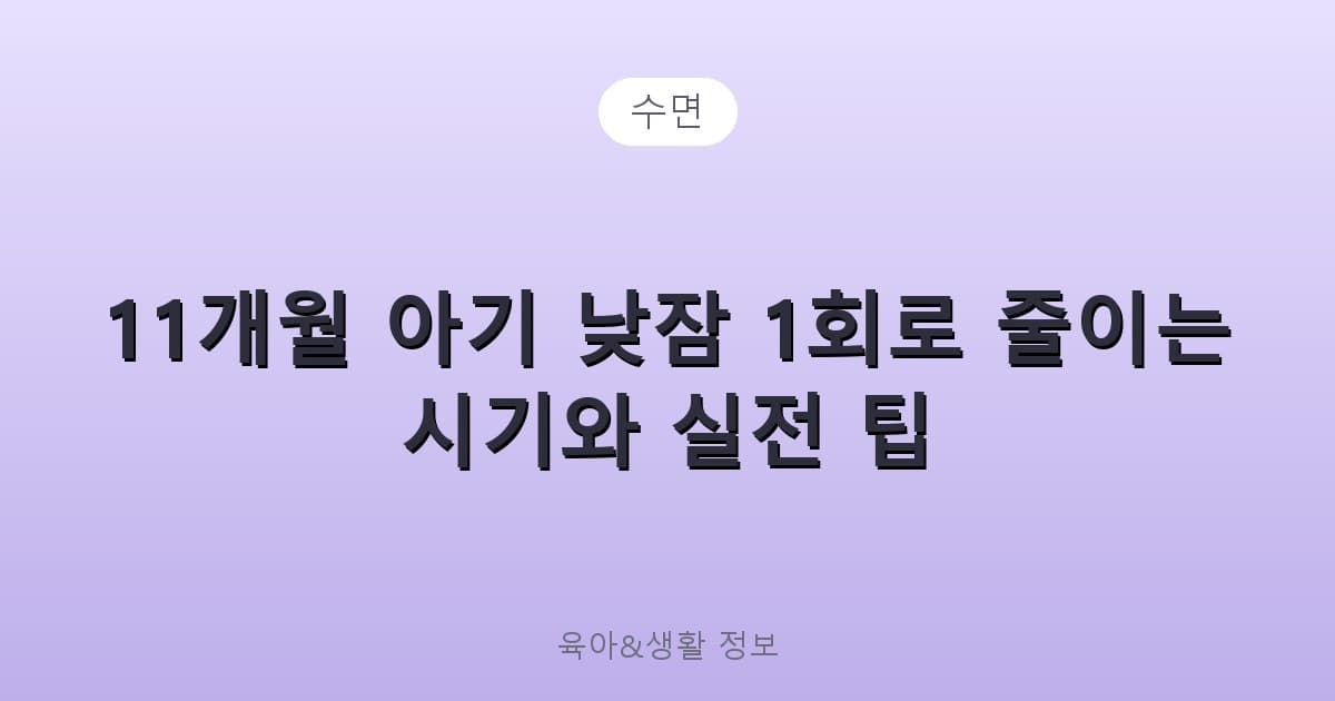 11개월 아기 낮잠 1회로 줄이는 시기와 실전 팁 - 수면 리뷰 이미지