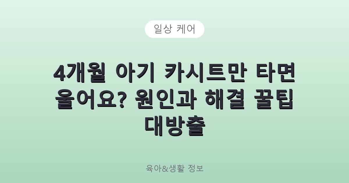 4개월 아기 카시트만 타면 울어요? 원인과 해결 꿀팁 대방출 - 일상 케어 리뷰 이미지