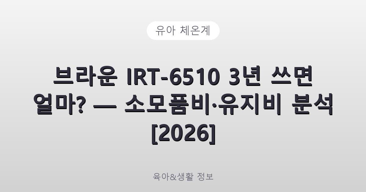 BRAUN 체온계 IRT-6510 - 유아 체온계 리뷰 이미지