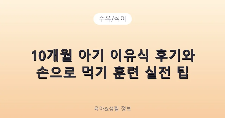 10개월 아기 이유식 후기와 손으로 먹기 훈련 실전 팁