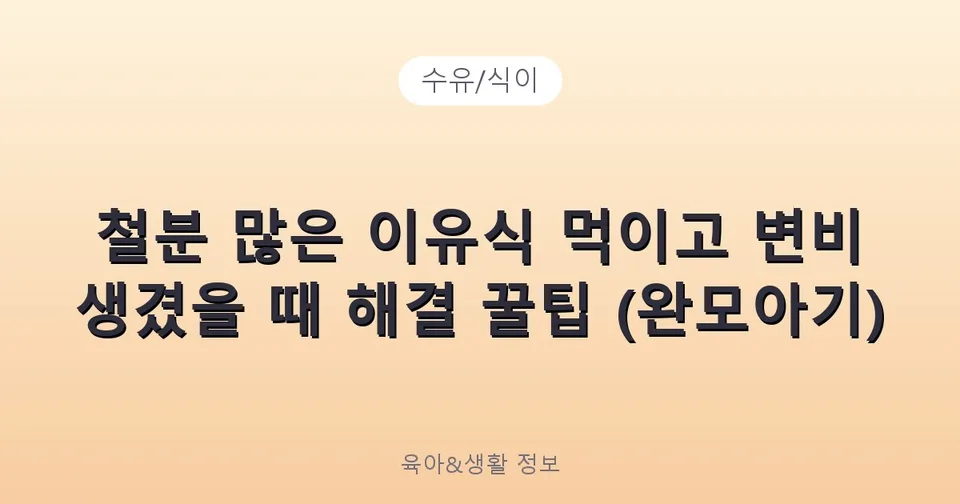 철분 많은 이유식 먹이고 변비 생겼을 때 해결 꿀팁 (완모아기)