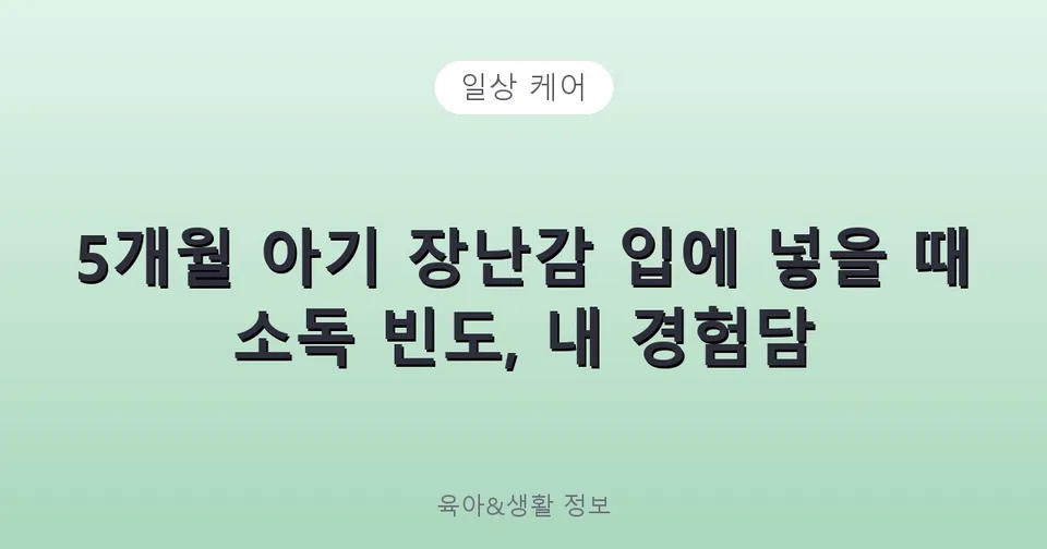 5개월 아기 장난감 입에 넣을 때 소독 빈도, 내 경험담