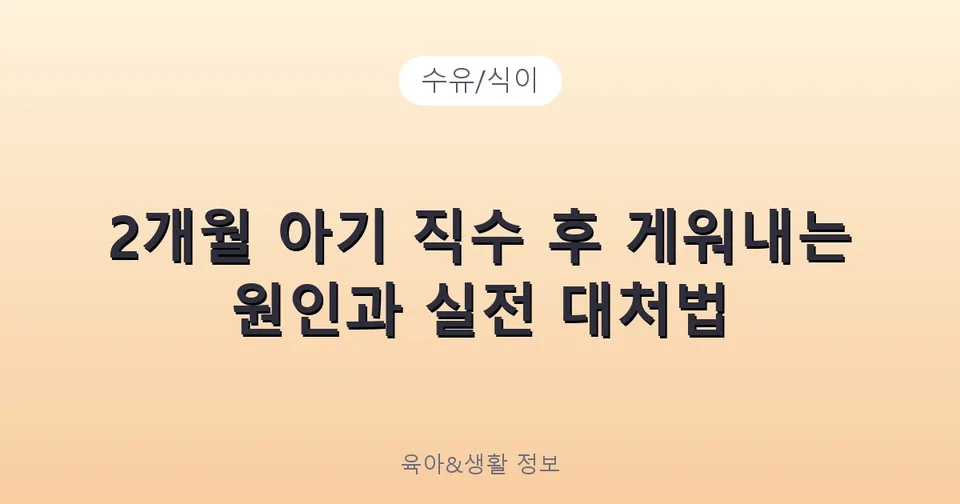2개월 아기 직수 후 게워내는 원인과 실전 대처법