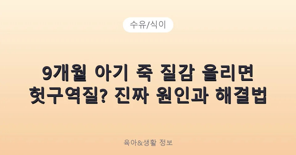 9개월 아기 죽 질감 올리면 헛구역질? 진짜 원인과 해결법