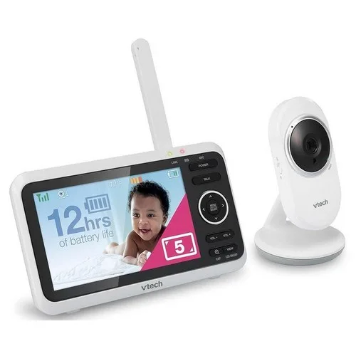 VTech 비디오 아기 모니터 화이트19시간 배터리 수명 304.8m(1000피트) 장거리 자동 야간 투시2.8인치 스크