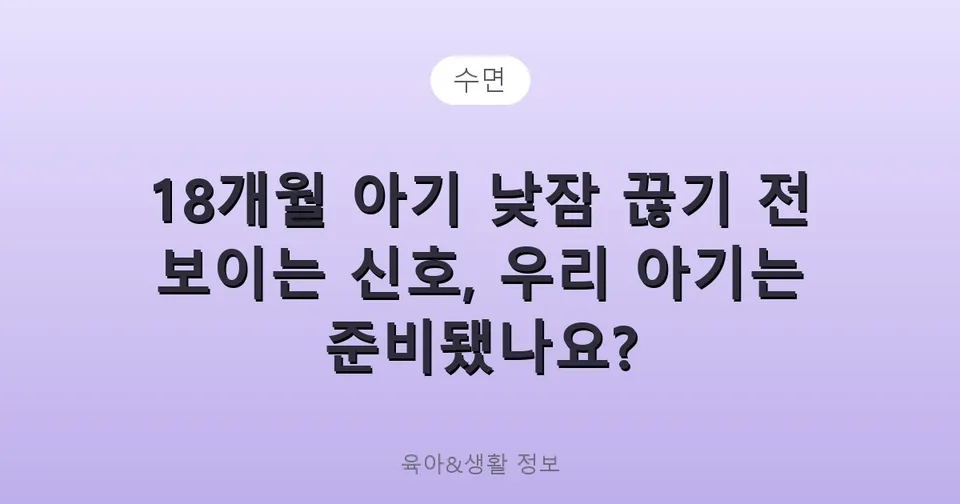 18개월 아기 낮잠 끊기 전 보이는 신호, 우리 아기는 준비됐나요?