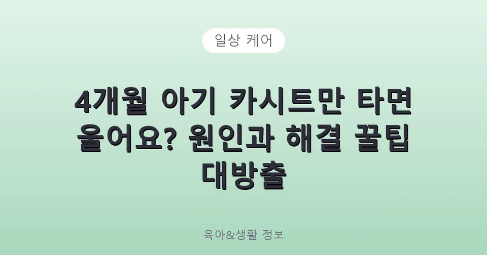 4개월 아기 카시트만 타면 울어요? 원인과 해결 꿀팁 대방출