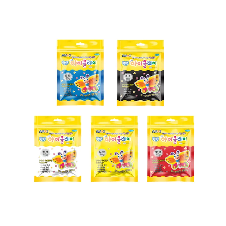 아모스 탱탱 아이클레이 50g 5색세트, 1개, 5색 세트(검정, 노랑, 파랑, 빨강, 흰색), 50g